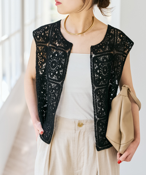 Spick＆Span（スピック アンド スパン） ベスト ジレ クロッシェベスト
