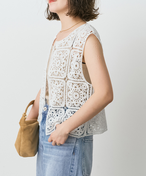 Spick＆Span（スピック アンド スパン） ベスト ジレ クロッシェベスト