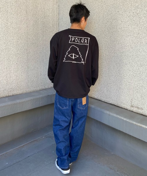「POLeR」 長袖Tシャツ X-LARGE ホワイト×ブラック メンズ_画像8