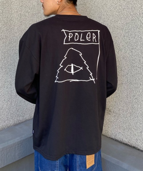「POLeR」 長袖Tシャツ X-LARGE ホワイト×ブラック メンズ_画像9