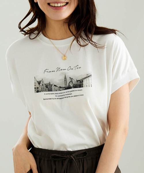 BELLUNA PLUS（ベルーナプラス） tシャツ 半袖 サラリ綿混！ゆったり