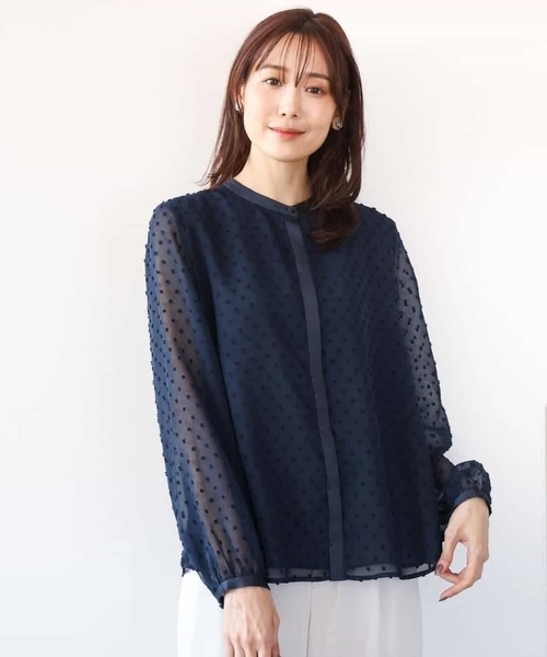 「MK MICHEL KLEIN」 長袖ブラウス 38 ホワイト レディース_画像2