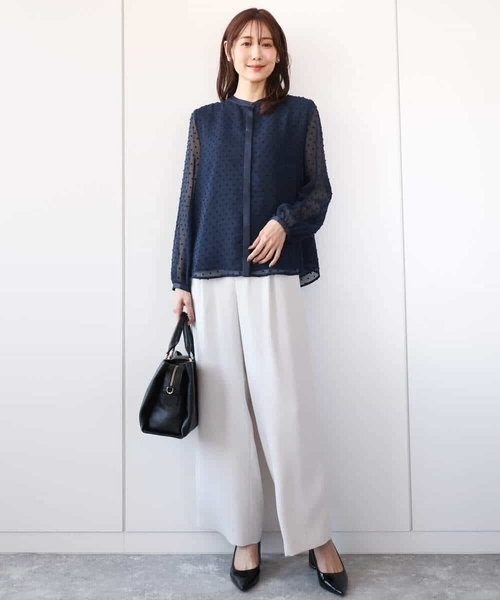 「MK MICHEL KLEIN」 長袖ブラウス 38 ホワイト レディース_画像4