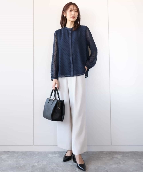 「MK MICHEL KLEIN」 長袖ブラウス 38 ホワイト レディース_画像5