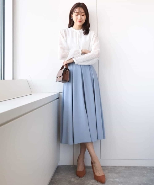 「MK MICHEL KLEIN」 長袖ブラウス 38 ホワイト レディース_画像9