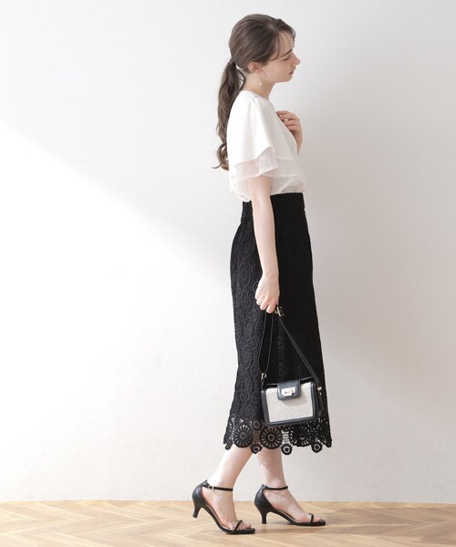 「couture brooch」 半袖ブラウス 40 オフホワイト レディース_画像3