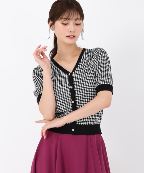 「MISCH MASCH」 ニットカーディガン フリ- ワイン レディース_画像8