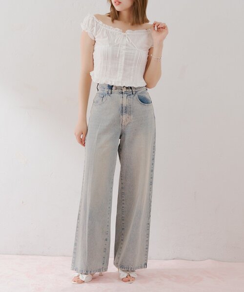 「Chico」 デニムパンツ LARGE ネイビー レディース_画像2