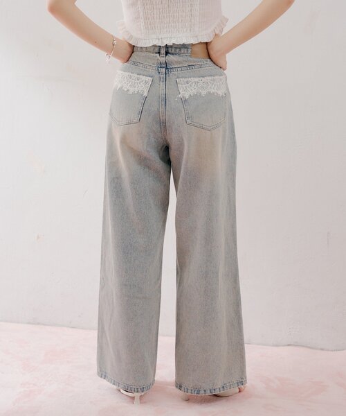 「Chico」 デニムパンツ LARGE ネイビー レディース_画像4