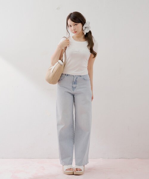 「Chico」 デニムパンツ LARGE ネイビー レディース_画像6