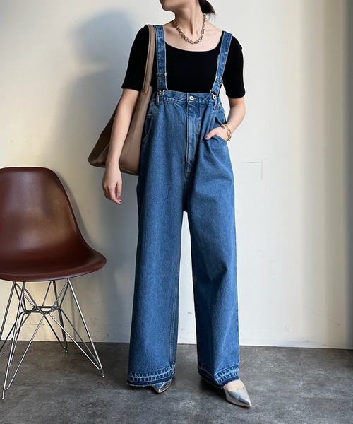 「DouDou」 オーバーオール - ブルー レディース_画像2