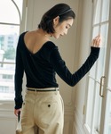 tシャツ シアーカットベロアバックオープントッ...の詳細画像2