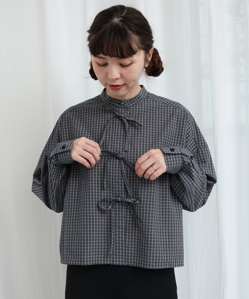 fig London（フィグロンドン） ブラウス シャツ ribbon shirt 
