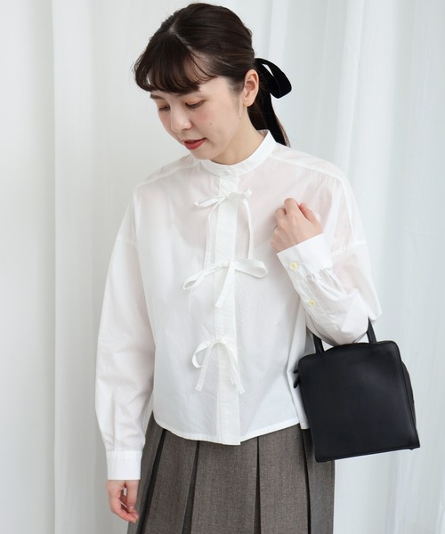 fig London（フィグロンドン） ブラウス シャツ ribbon shirt 