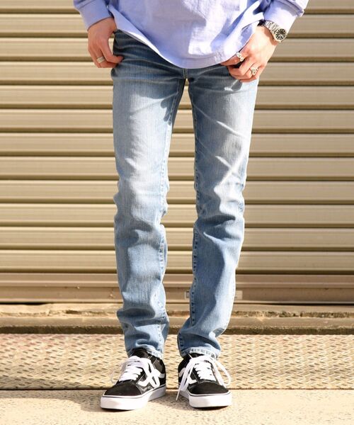 お気にいる】 レッドカード×ビームス 大きいサイズ 別注 33 スリム 購入アウトレット ストレッチデニムパンツ テーパード リズム 別注 レッドカード×ビームス デニム/ジーンズ