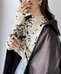 tシャツ 大人シックに映える。花柄フロッキーの...の詳細画像5
