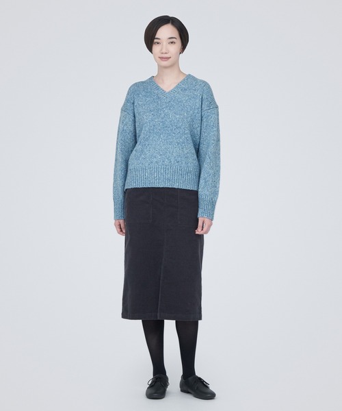無印良品 ニット ウールヤク混ネップ糸Vネックセーター