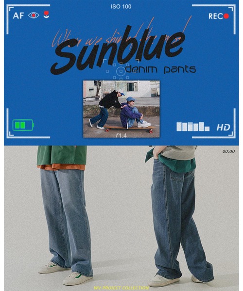 WV PROJECT ジーンズ 「WV PROJECT」Sunblue Wide Denim Pants