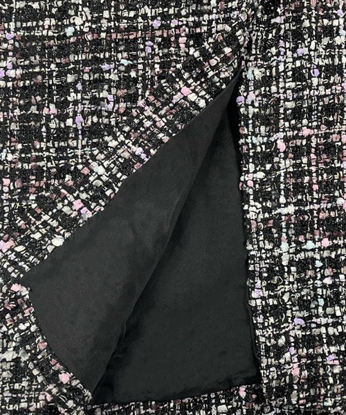 DAY CLOSET ジャンパースカート レディース ツイード風異素材MIX