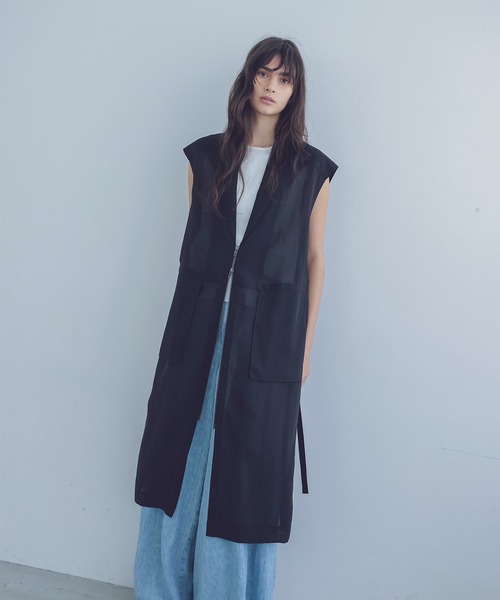 アンクレイヴ ロングジレ ベスト ワンピース DRESSLAVE ワンピース switching long gilet(切り替えロングジレ