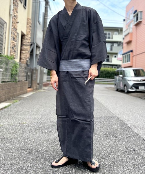 BEATJIVE 浴衣 メンズ 4点セット 下駄 扇子 帯 男性 : ZOZOTOWN