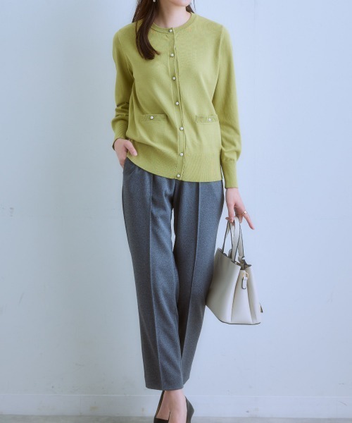 7days Life Styling カーディガン パール調ボタンクルーネック