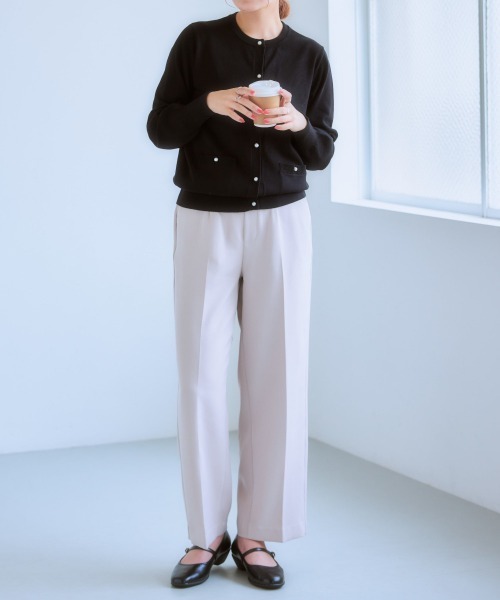 7days Life Styling カーディガン パール調ボタンクルーネック
