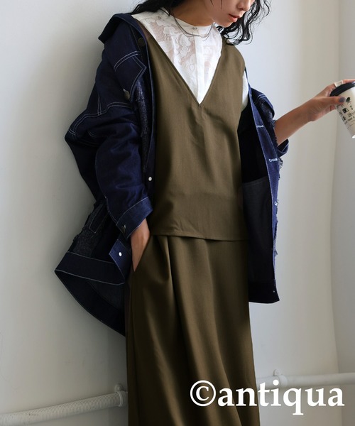 antiqua（アンティカ） ワンピース 2wayレイヤード風ワンピース