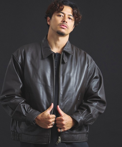 革ジャン ライダース SKOOKUM.JE LAMB LEATHER ZIP JACKET メンズ レディースの画像