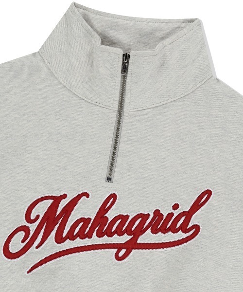 トレーナー スウェット 「mahagrid/マハグリッド」 SCRIPT LOGO CROP HALF ZIP UP/スクリプトロゴクロップハーフジッ MAHAGRID トレーナー スウェット 「mahagrid/マハグリッド