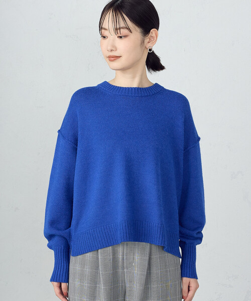 ニット 「 ウォッシャブル 」日本の色クルーネックニット レディース