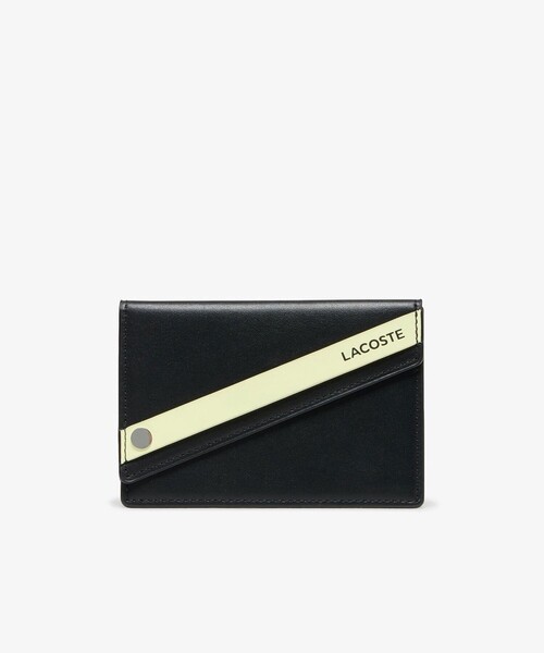 LACOSTE カードケース LACOSTE カードケース スライドオープンレザーカードケース