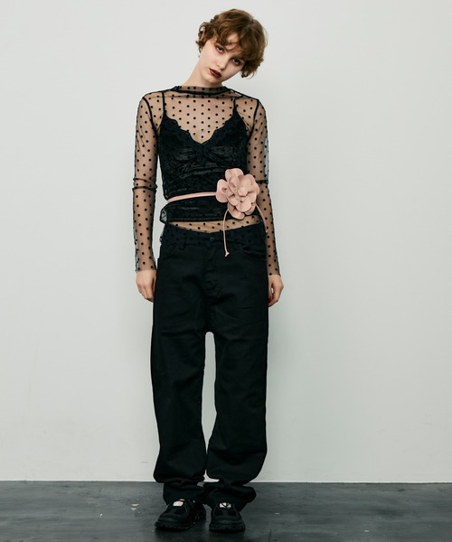 uyu. キャミソール velour shirring camisole / ベロアシャーリング