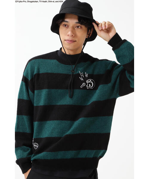 JACK BUNNY!! - ドラえもん】ジャガードボーダー クルーネックニットプルオーバ　今期新品 Jack Bunny!! セーター ニット 「Jack Bunny!!」「ドラえもん