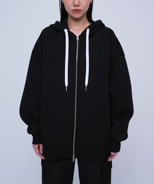 DimMoire ブラック オーバーサイズパーカー YOOU パーカー Over size parker（オーバーサイズバーカー