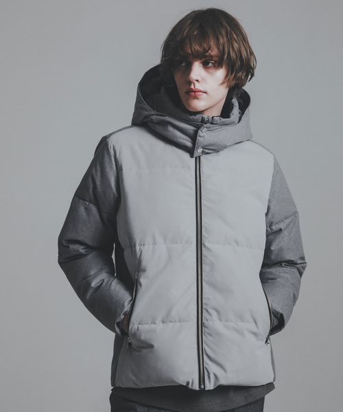 ABAHOUSE GRAY ブルゾン アウター 「SORONA」異素材コンビ 中綿フード