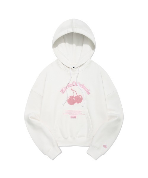 パーカー KIRSH CHERRY ARCH LOGO CROP HOODIE キルシーチェリー