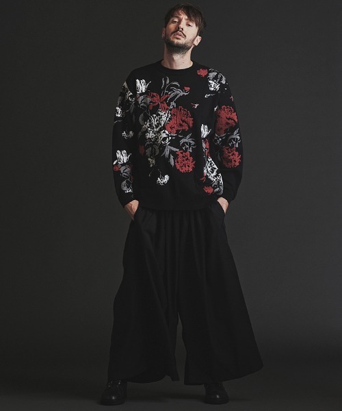 ノーアイディー（NO ID．）/Roseプリントギャザーバギートラウザーズ NO ID.（ノーアイディー） パンツ mp13101-Roseプリントギャザーバギー