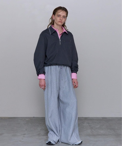 スウェットワイドパンツ【MAISON SPECIAL/メゾンスペシャル】 UNISEX》Crush Sweat Prime-Wide Pin tuck Easy Pants