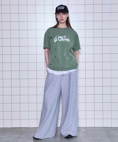 スウェットワイドパンツ【MAISON SPECIAL/メゾンスペシャル】 セール】《UNISEX》Chemical Over-Dye Heavy-Weight Sweat Pin