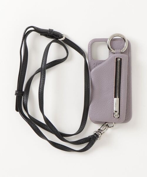 ajew エジュー　ひも付き　iPhone11proケース　パープル ajew（エジュー） モバイルケース・カバー - パープル レディース