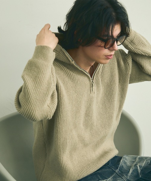 Shoowtime（ショウタイム） セーター ニット Oversized half zip hood