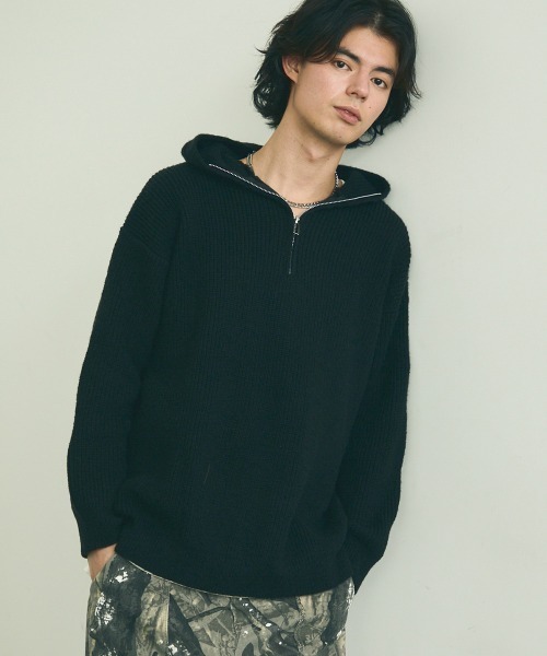 Shoowtime（ショウタイム） セーター ニット Oversized half zip hood