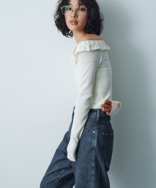 CODE A ニット セーター frill lace knit pullover レディース