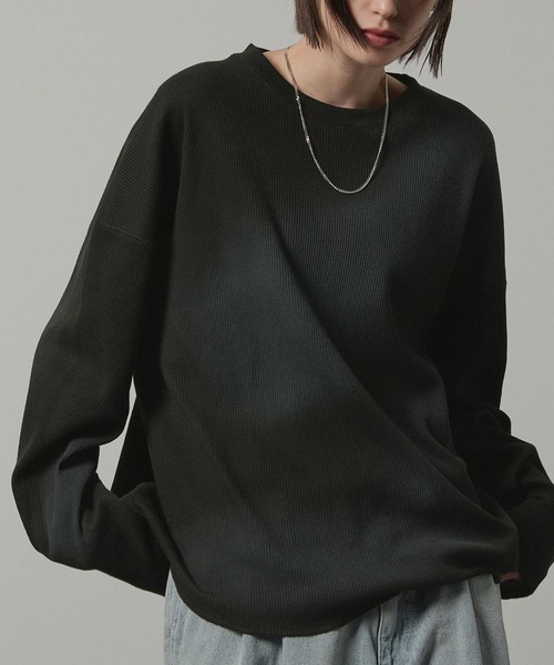 FTC 缶プリント ブラック ロンT FTC / CROCHET KNIT SHIRT - birnest
