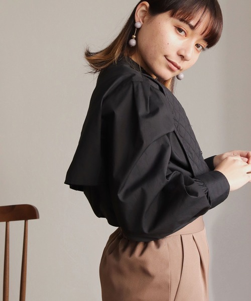 「HER CLOSET」 長袖ブラウス M ブラック レディース_画像2