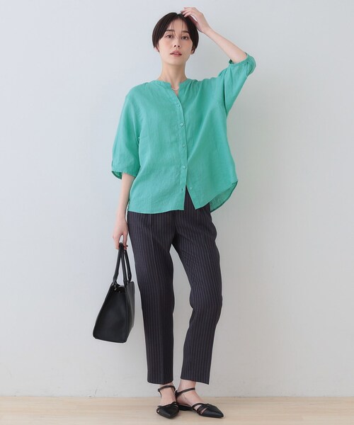 りーた様(50枚) INDIVI ブラウス シャツ 「毎年人気！／フレンチリネン」5分袖