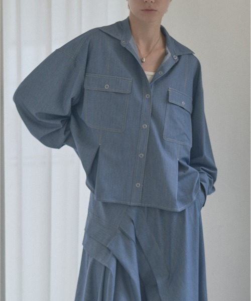 ブラウス シャツ Kelsey soft denim shirt   ケルシーソフトデニムシャツ レディース
