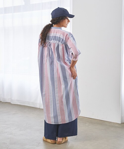 J.PRESS YORK STREET ワンピース 「WOMEN」マルチストライプ シャツ