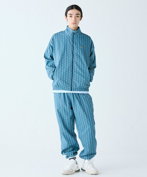 Lacoste ナイロンジャケットジャージ国内XS LACOSTE ナイロンジャケット モノグラムジャカード撥水ナイロン